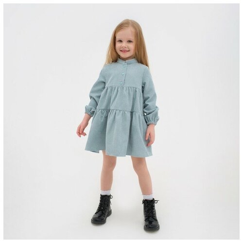 фото Kaftan платье детское kaftan "velvet", р. 30 (98-104), серо-голубой
