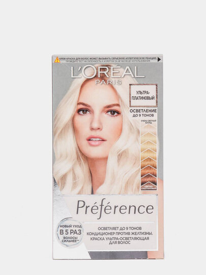Осветлитель L'Oréal Paris «Préférence», осветляет до 9 тонов, ультра-платиновый блонд L'Oreal Paris - фото №13