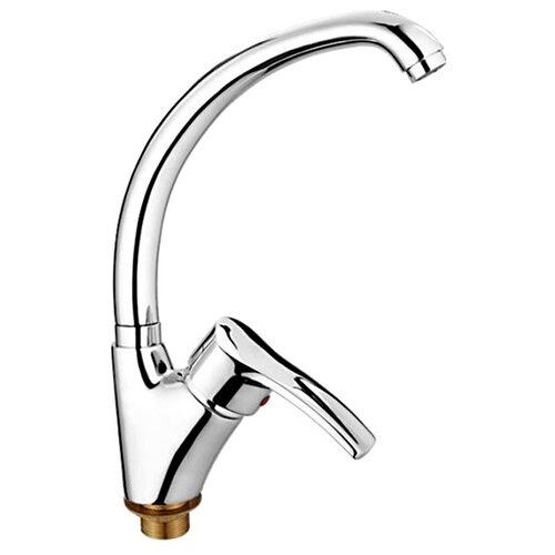 Высокий однорычажный смеситель для кухонной мойки-раковины с поворотным изливом Loffrey LF85964 хром