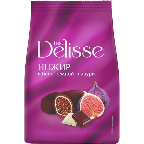 Конфеты DELISSE Инжир в бело-темной глазури, 200г -3 шт.