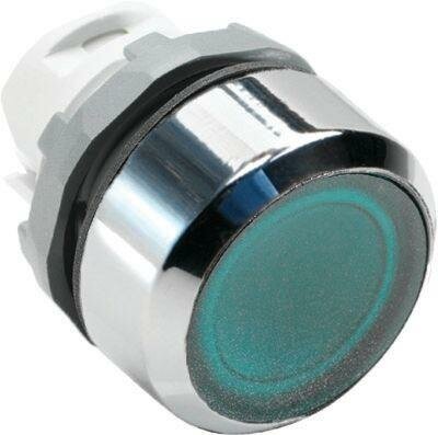 1SFA611100R2102 Кнопка зеленая ABB MP1-21G с подсветкой без фиксации (только корпус)