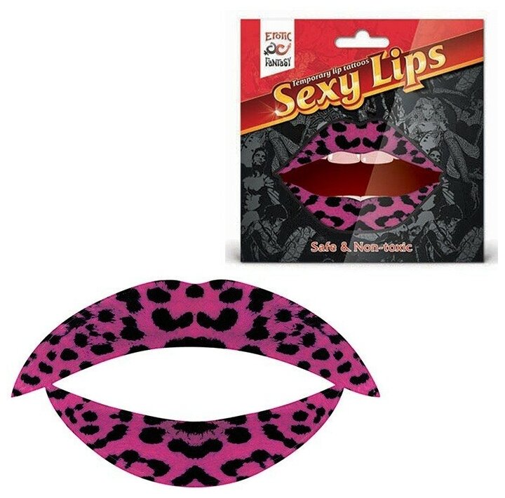 Татуировка для губ, яркий образ для вечеринки Erotic Fantasy Lip Tattoo Sexy Lips Розовая Пантера