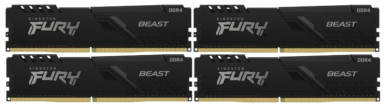 Модуль памяти DIMM DDR4 16Gb 2666Mhz  Kingston FURY Beast (KF426C16BBK4/16)