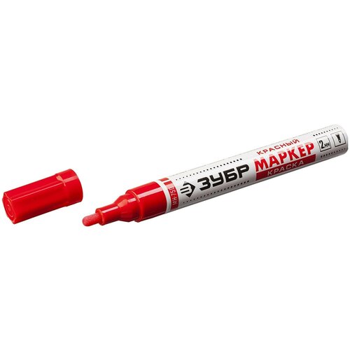 Маркер-краска МК-750, Профессионал, круглый наконечник, 2-4 мм, красный, ЗУБР