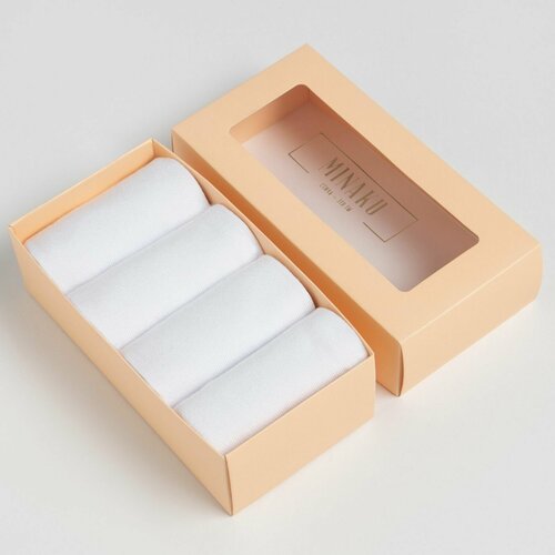 фото Женские носки minaku средние, размер 29 см (43-46), белый