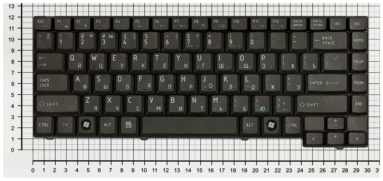 Клавиатура для ноутбука Toshiba V011162DK1 черная 1190₽