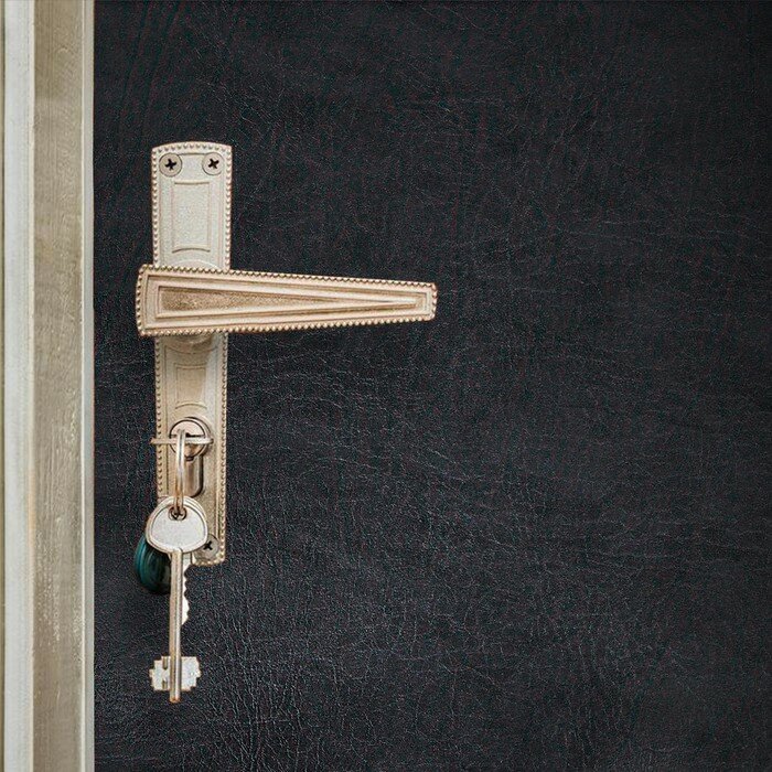 Комплект для обивки дверей 110 × 205 см: иск. кожа, поролон 3 мм, гвозди, серый, «Эконом»