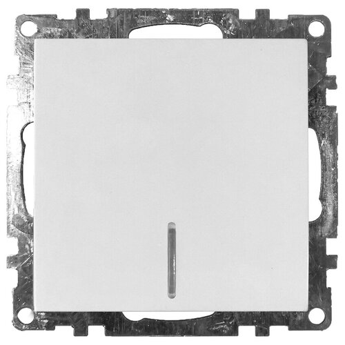 Выключатель электрический 1-клавишный c индикатором (механизм), серия Катрин, GLS10-7101-01, белый 3шт