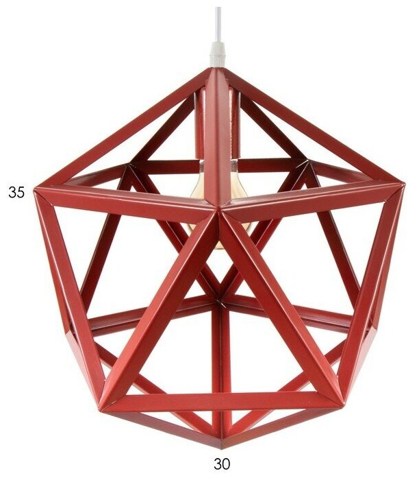 Светильник "Геометрия" E27 1х40Вт красный 35х35х35-135 см - фотография № 7