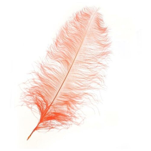 Перо для декора, длина от 45 до 60 см, цвет пудрово-коралловый