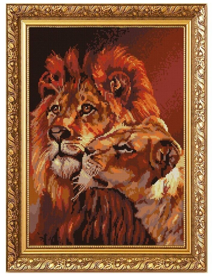 Рисунок на ткани (Бисер) конёк арт. 1251 Пара львов 29х39 см