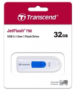 USB флешка Transcend 32Gb JetFlash 790W white USB 3.1 Gen 1 (90/25 Mb/s)