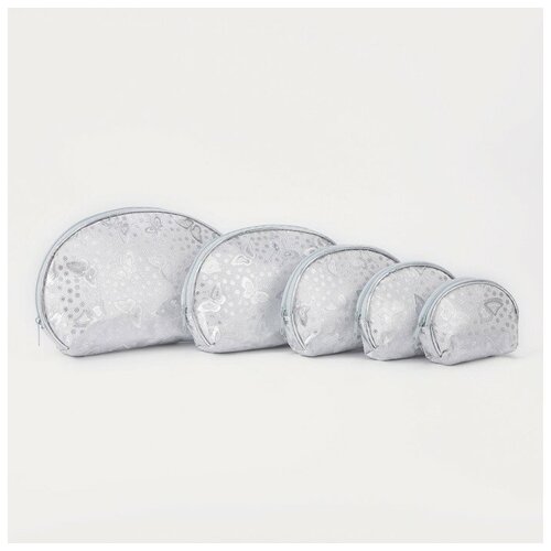 фото Комплект косметичек сима-ленд, серебряный