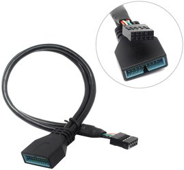 Кабель-переходник USB 2.0-USB 3.0 Exegate EX-CC-U3U2-0.3 (9pin(F)/19pin(M), 0,3м)