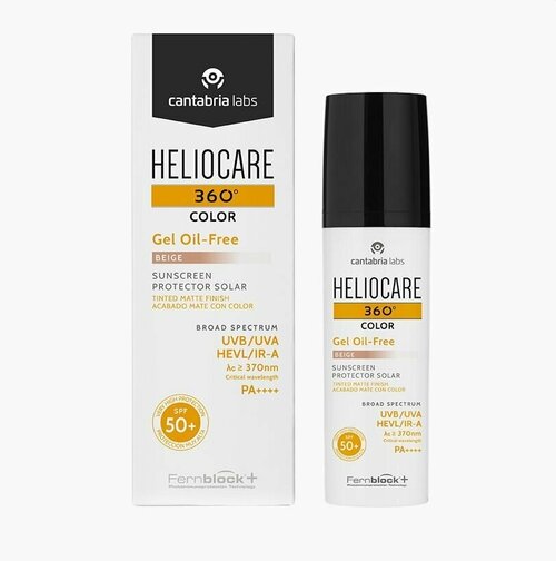 HELIOCARE 360 Color Gel Oil free Beige Sunscreen SPF 50 Тональный солнцезащитный гель с SPF 50 (Бежевый), 50 мл