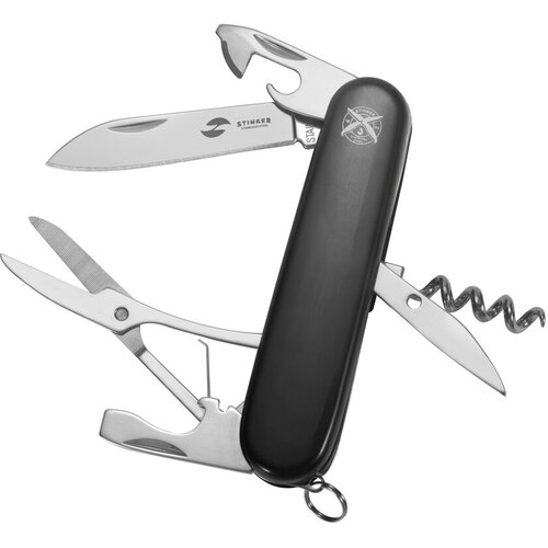 Нож перочинный Stinger, 91 мм, 11 функций, рукоять АБС-пластик, черный, в картонной коробке FK-K5018-6P