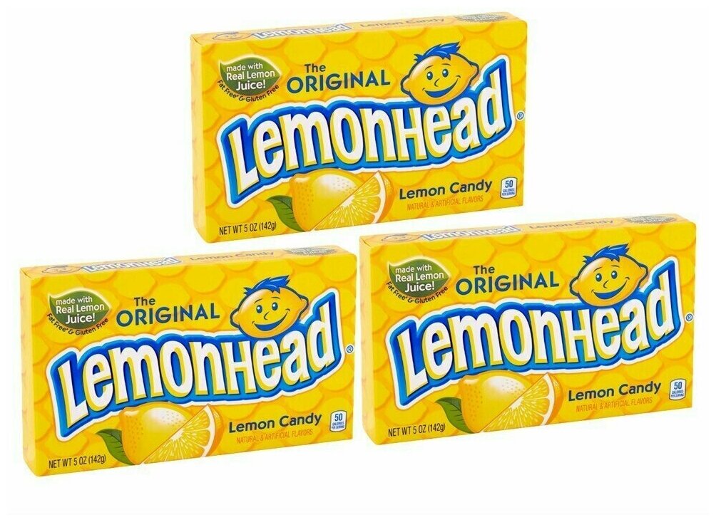 Конфеты Lemonhead со вкусом лимона Ferrara (3 шт. по 142 гр.)