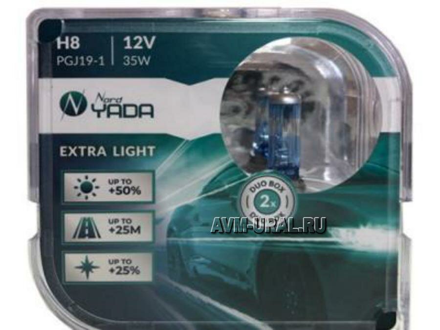 NORD YADA 907366 Лампа 12 В H8 35 Вт Extra Light +50% 2 шт. Nord Yada