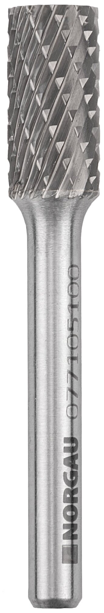 Борфреза NORGAU Indusrtrial диаметр 10 мм твердосплавная цилиндрическая типа А с заточкой DCM и гладким торцом