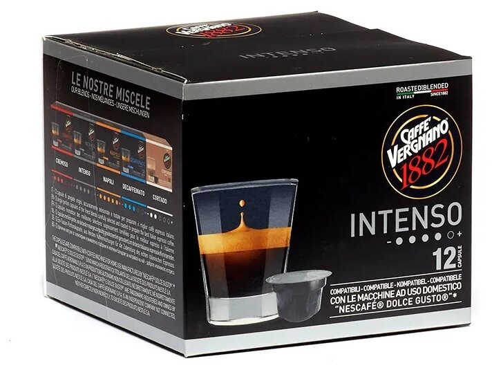 Кофе в капсулах Caffe Vergnano Dolce Gusto Intenso, интенсивность 4, 12 кап. в уп.