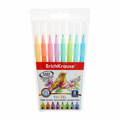 Фломастеры 8 цветов Easy Washable Pastel смываемые вентилируемый колпачок европодвес 600₽
