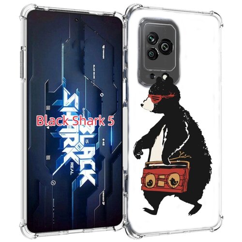 Чехол MyPads Музыкальный медведь для Xiaomi Black Shark 5 задняя-панель-накладка-бампер чехол mypads медведь 666 для xiaomi black shark 5 pro задняя панель накладка бампер