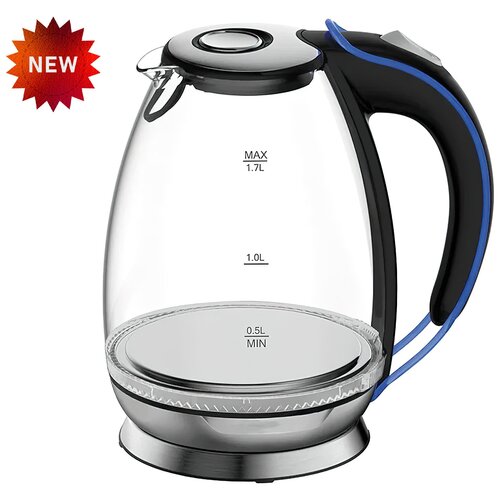 Чайник электрический электрочайникстеклянный чайникс внутренней подсветкойавтоматическое выключениечерный17лUP 326600₽