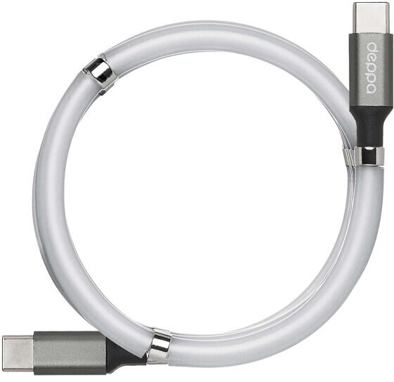 Кабель Deppa Magnetic USB-C - USB-C 1.5m 100W Grey (арт.72321)