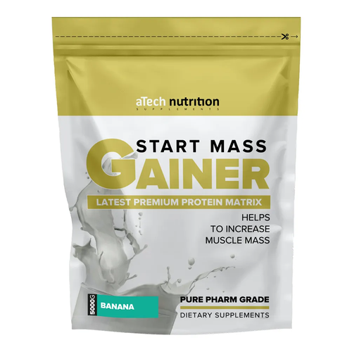 Гейнер aTech Nutrition Gainer Start Mass, 5000 г, банан гейнер atech nutrition gainer start mass 1000 г печенье