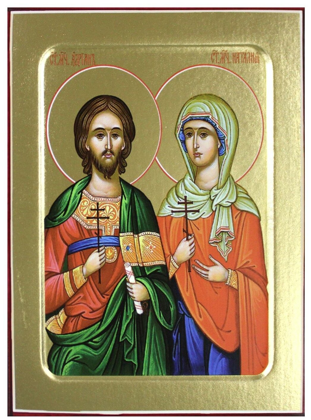 Икона святых мучеников Адриана и Наталии (на дереве) 125 х 160