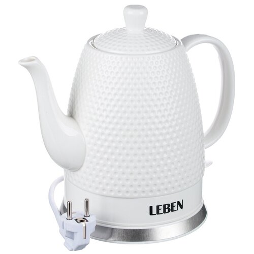 LEBEN Чайник керамический 15л 1850Вт скрытый нагрэлемент белый 291-031 739000₽