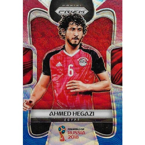 Коллекционная карточка Panini Prizm FIFA World Cup Russia 2018 #56 Ahmed Hegazi - Red Blue Wave S0301