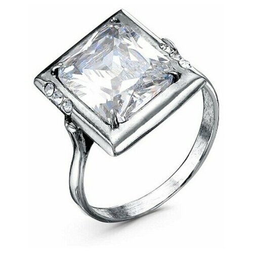 фото Красная пресня кольцо "квадрат" дива, посеребрение с оксидированием, 17,5 размер mikimarket