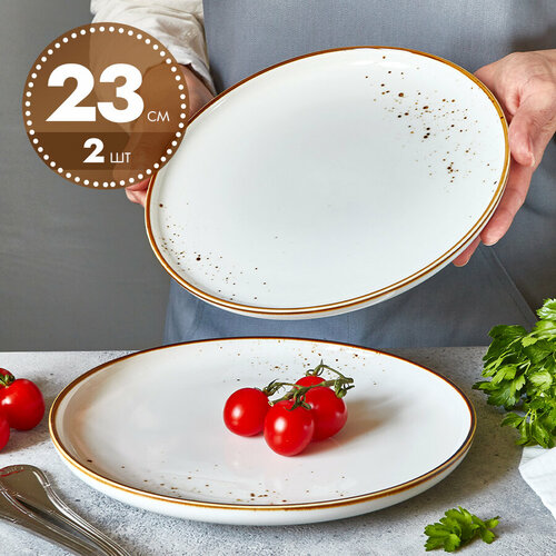Тарелки фарфоровые P.L. Proff Cuisine 20 см набор 2 шт