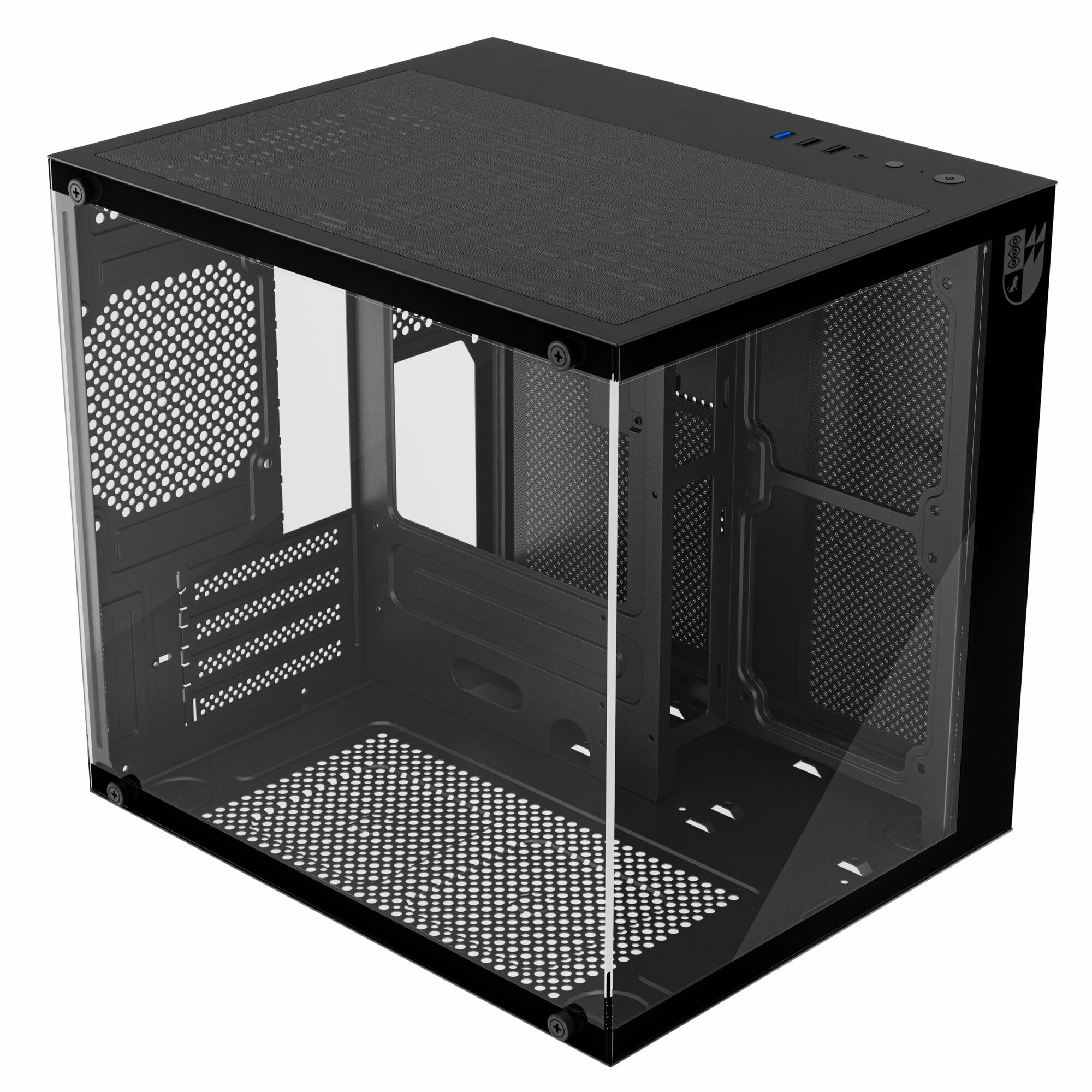 Корпус Invader Q3S кубик + закаленное стекло, Micro-ATX, Mini-ITX — фото 1