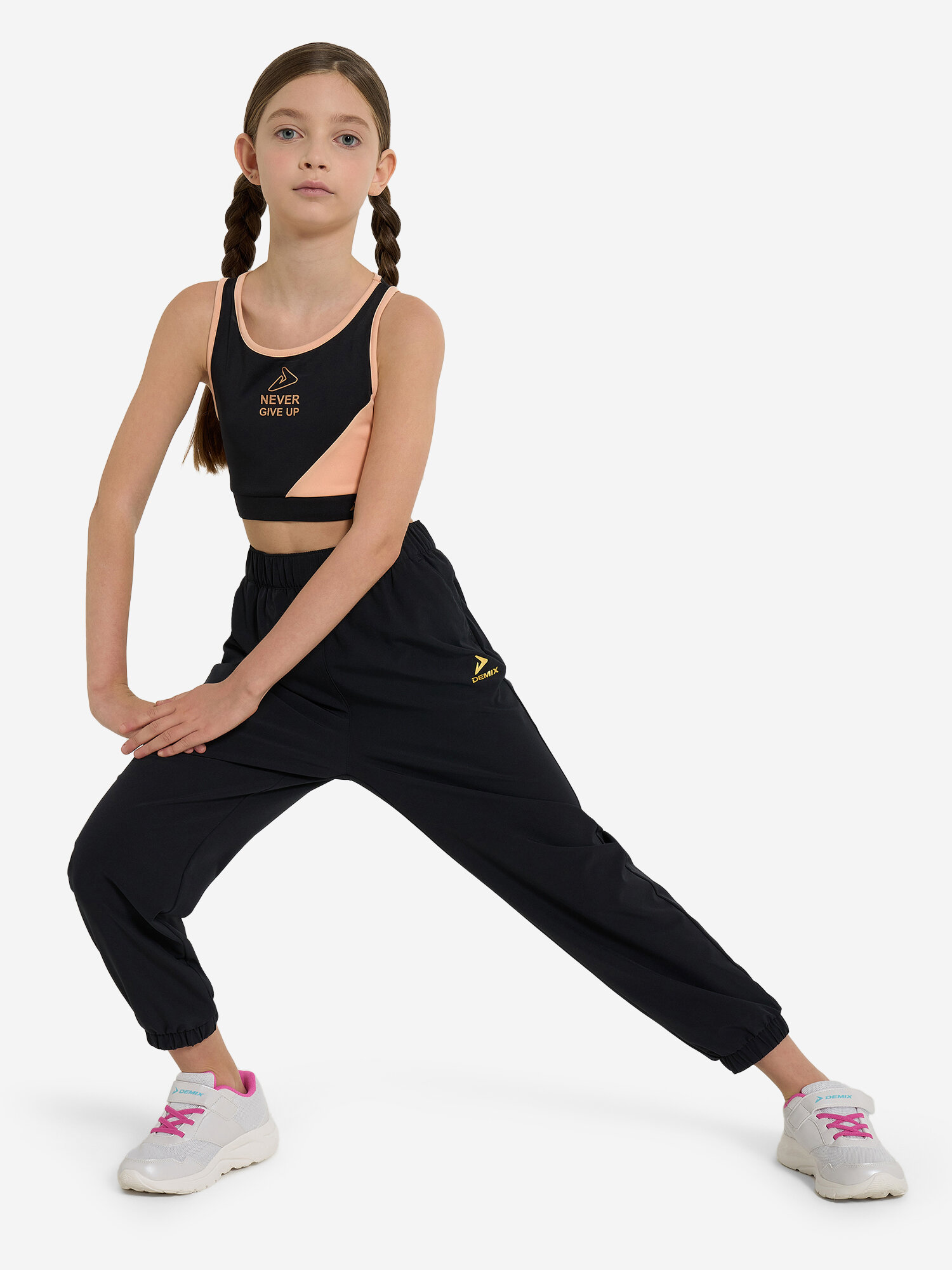Брюки спортивные Demix Active Girl's Pants, размер 134-140, черный — фото 1
