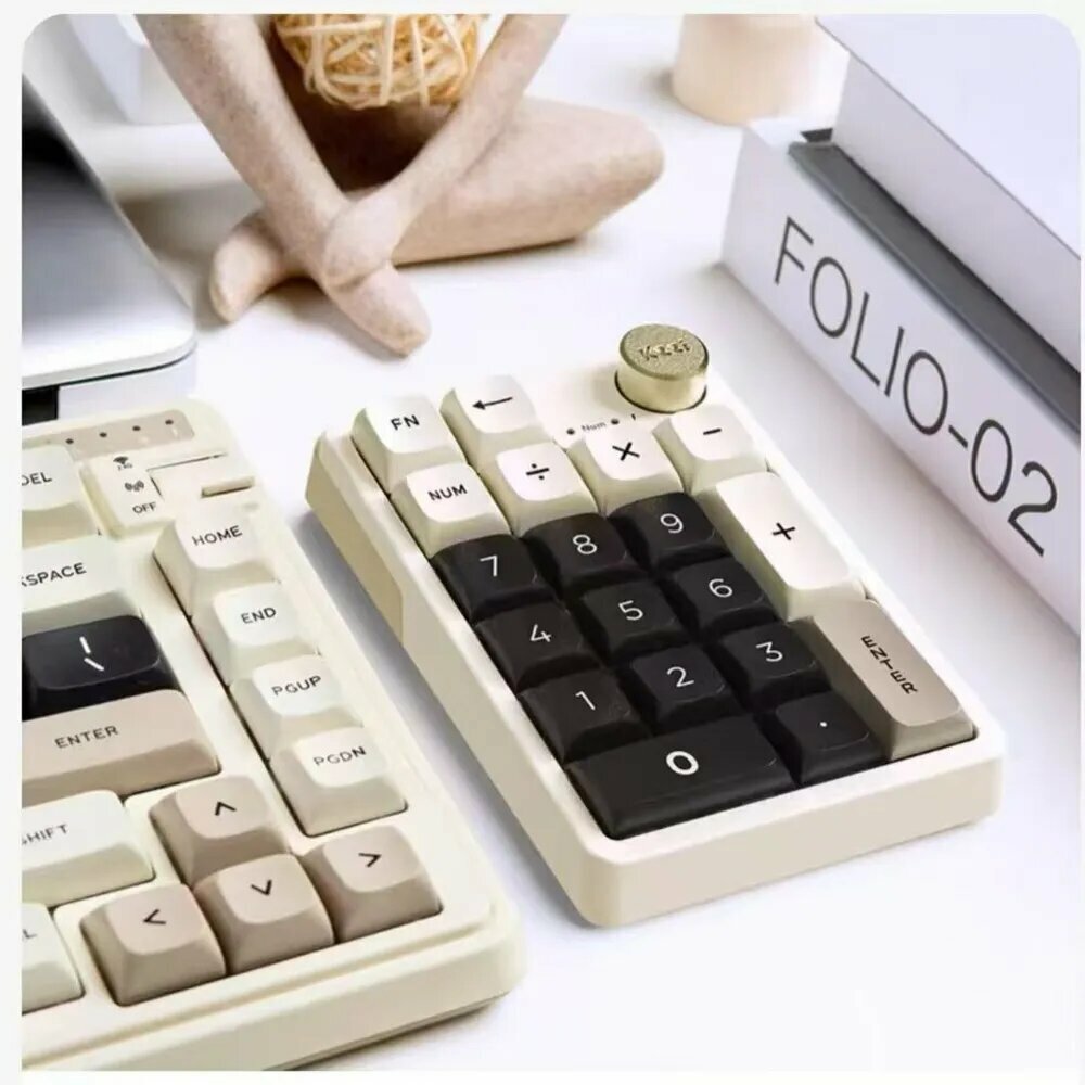 CZJИгровая клавиатура беспроводная K24 Numpad, (Huano Green), Английская раскладка, белый, черный