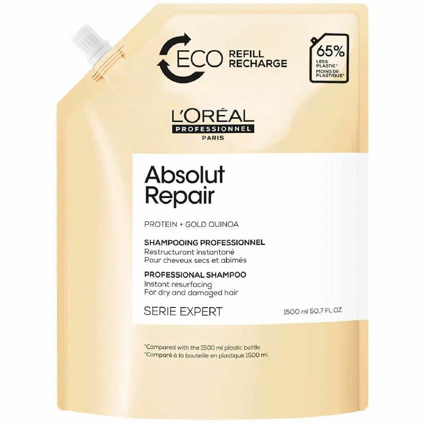 СЭ ABSOLUT REPAIR шампунь для восстановления поврежденных волос, рефил, 1500 МЛ L'OREAL PROFESSIONNEL