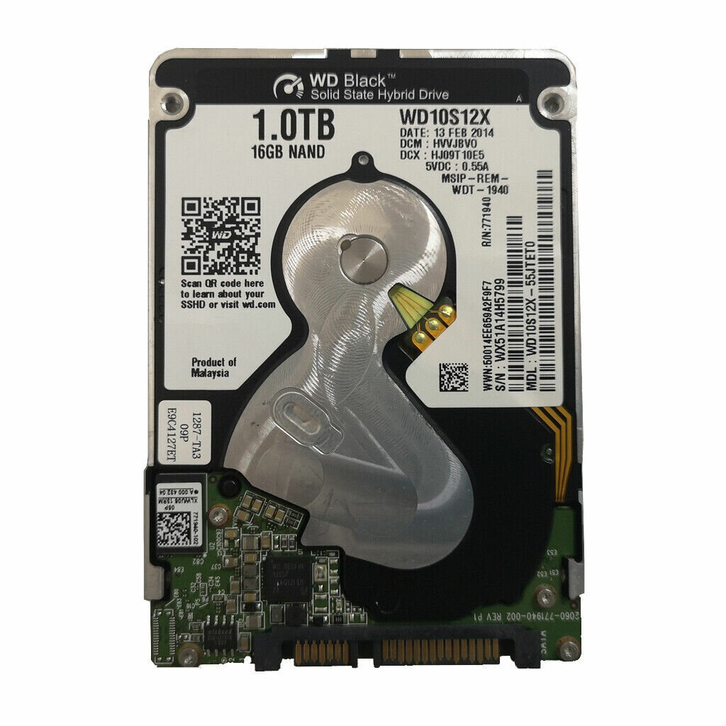 Жесткий диск WD10S12X для ноутбука/ПК, 1Тб, 5400RPM, SATA, 2,5", 32МБ, SSHD