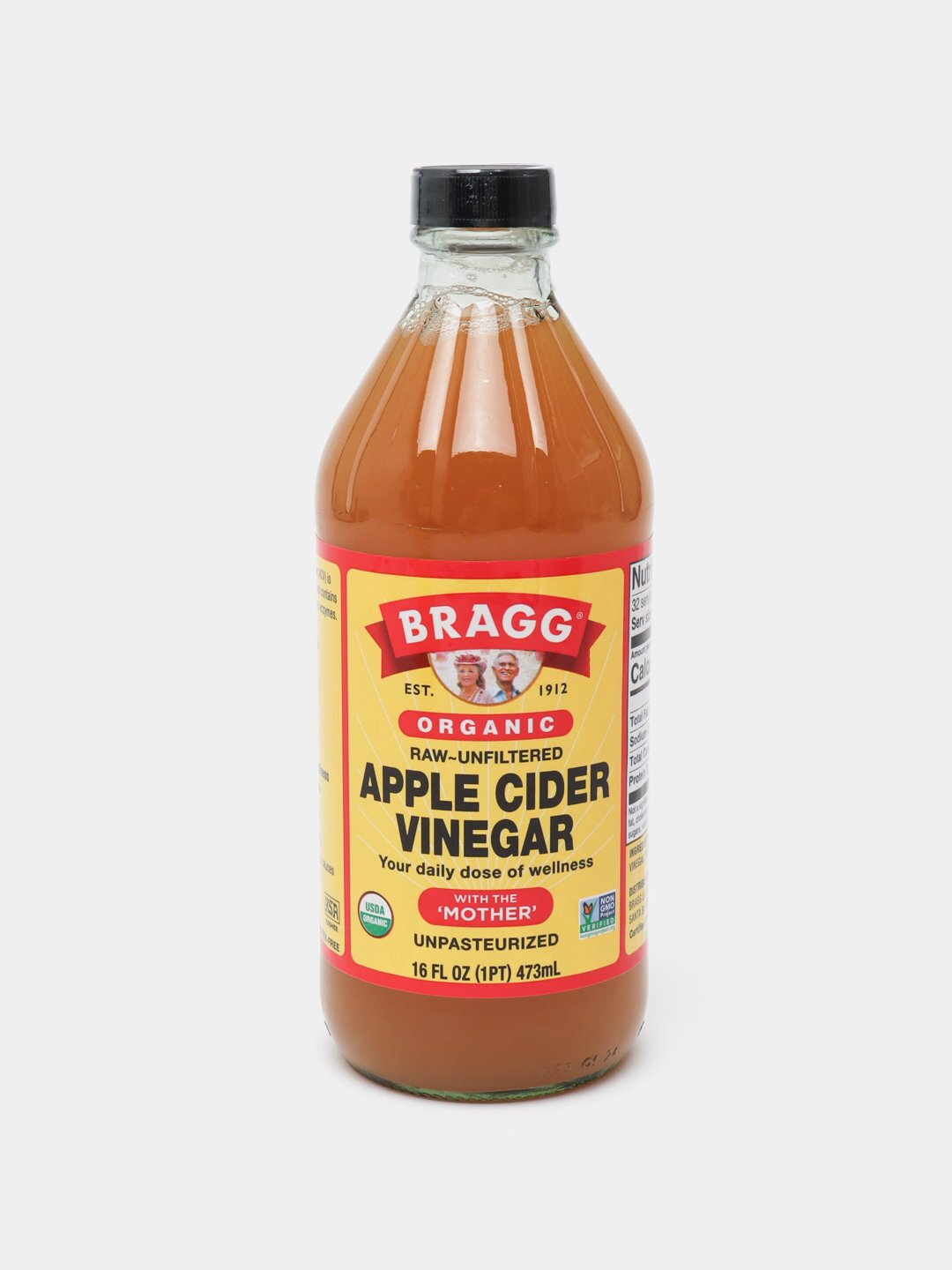 Органический яблочный уксус Bragg, c уксусной маткой, необработанный, 473 мл — фото 1