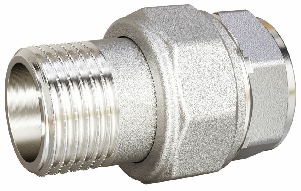 Сгон разъемный (американка) LD Pride DN25 (1") ВР/НР латунь никель (LD.67.520.25)