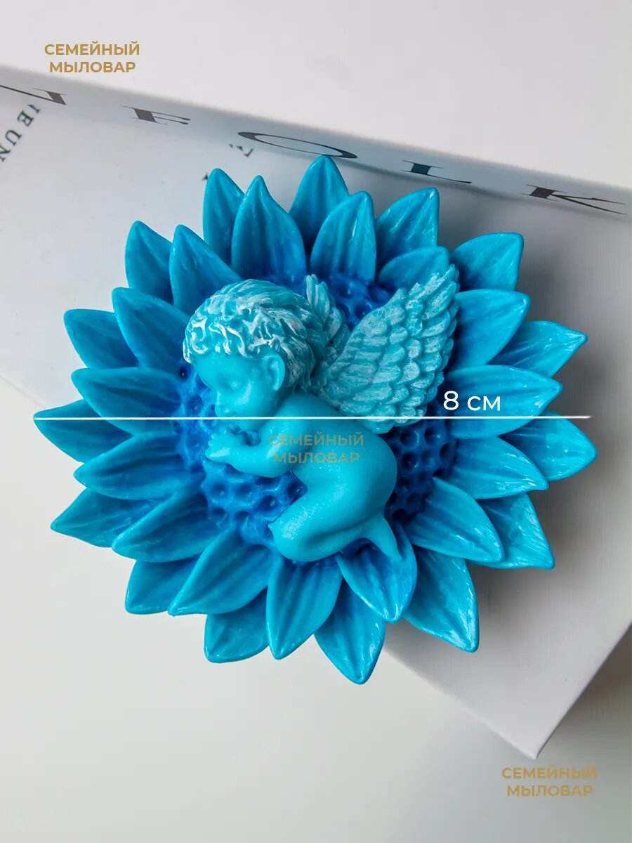 Силиконовый молд ангела в цветке — фото 1