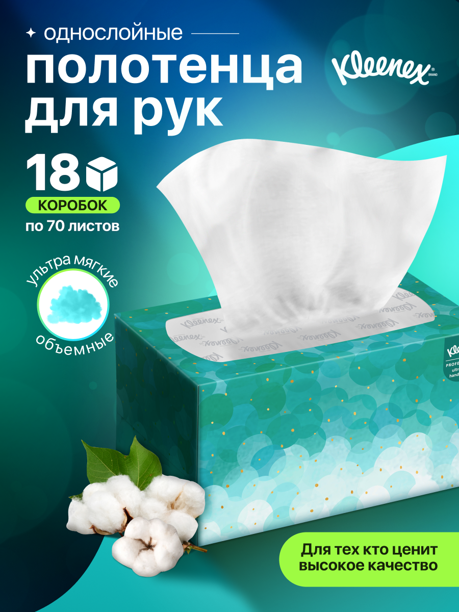 Бумажные полотенца Kleenex Ultra объёмные (18 пач х 70 л), 6088