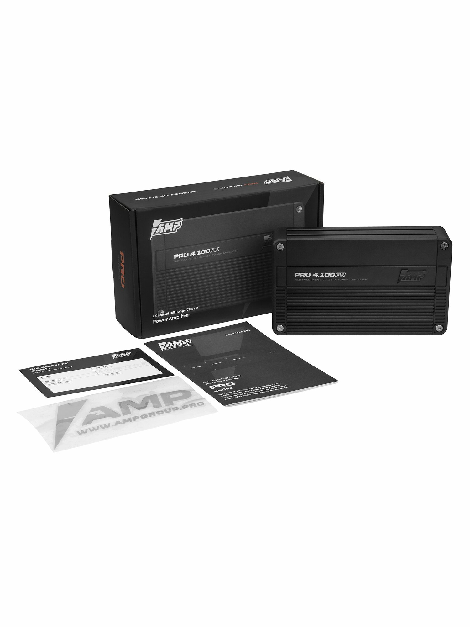 Усилитель 4 канальный AMP PRO 4.100FR, 100Вт х 4Ом, 150Вт х 2Ом