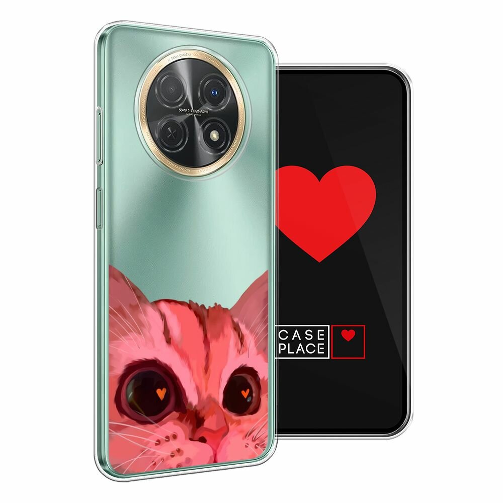 Чехол на Huawei Nova Y91 / Хуавей Нова Y91 с принтом "Affectionate cat - 8 марта", прозрачный — фото 1