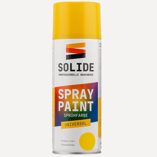 Изображение товара Краска-эмаль аэрозольная акриловая в баллончике универсальная желтый SOLIDE 400 мл (SL-27551-1)