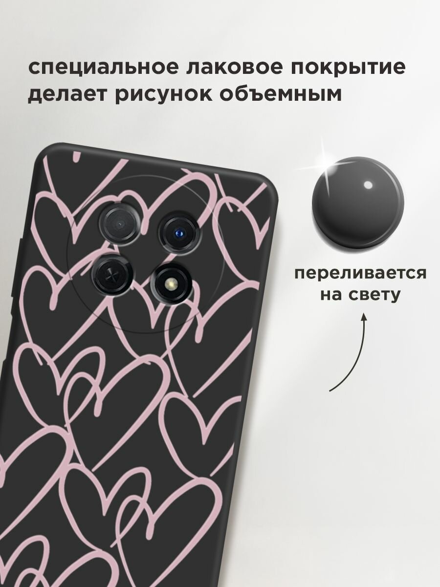 Чехол на Huawei Nova Y91 / Хуавей Нова Y91 с принтом "Hearts doodle pink 1" — фото 1
