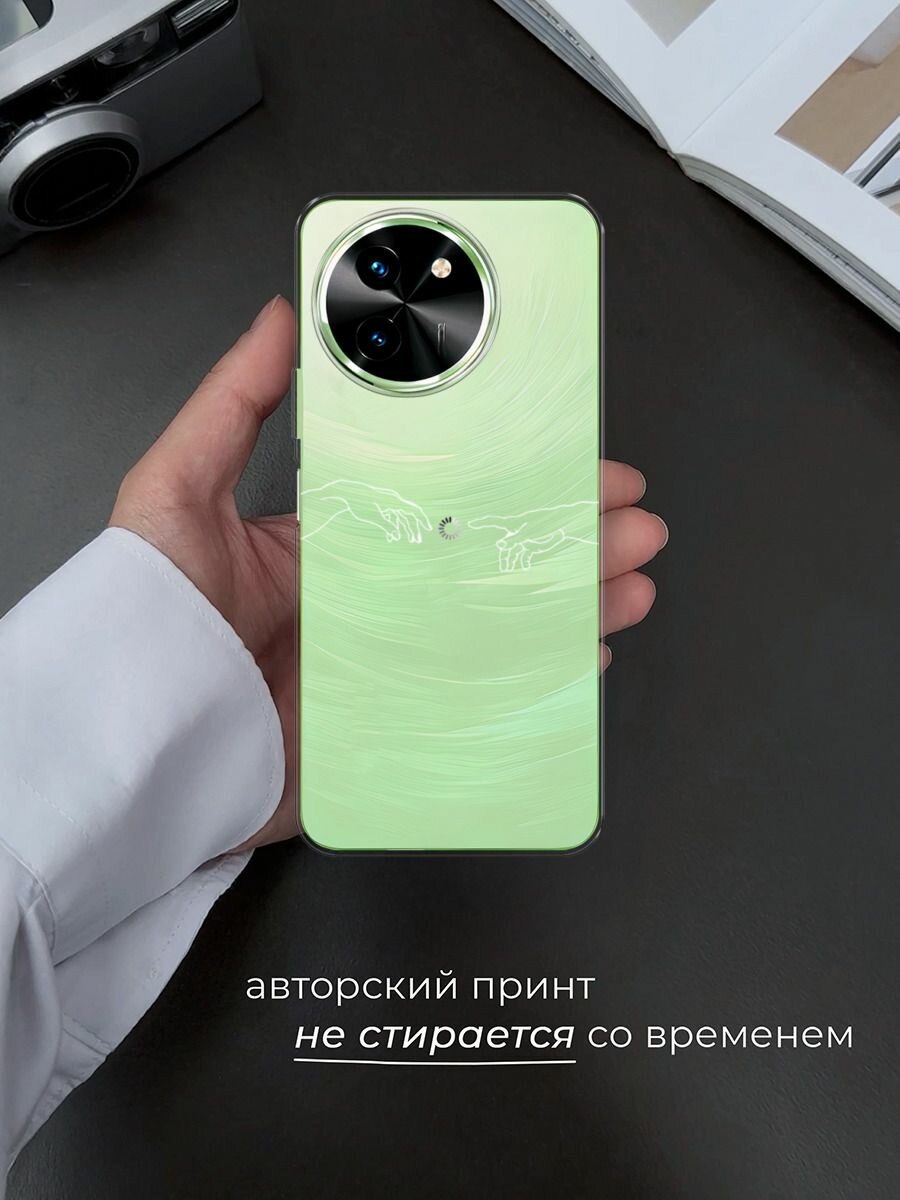 Чехол на Vivo T3x/Y38 5G / Виво Т3х/Y38 5G с принтом "Загрузка творения", прозрачный — фото 1