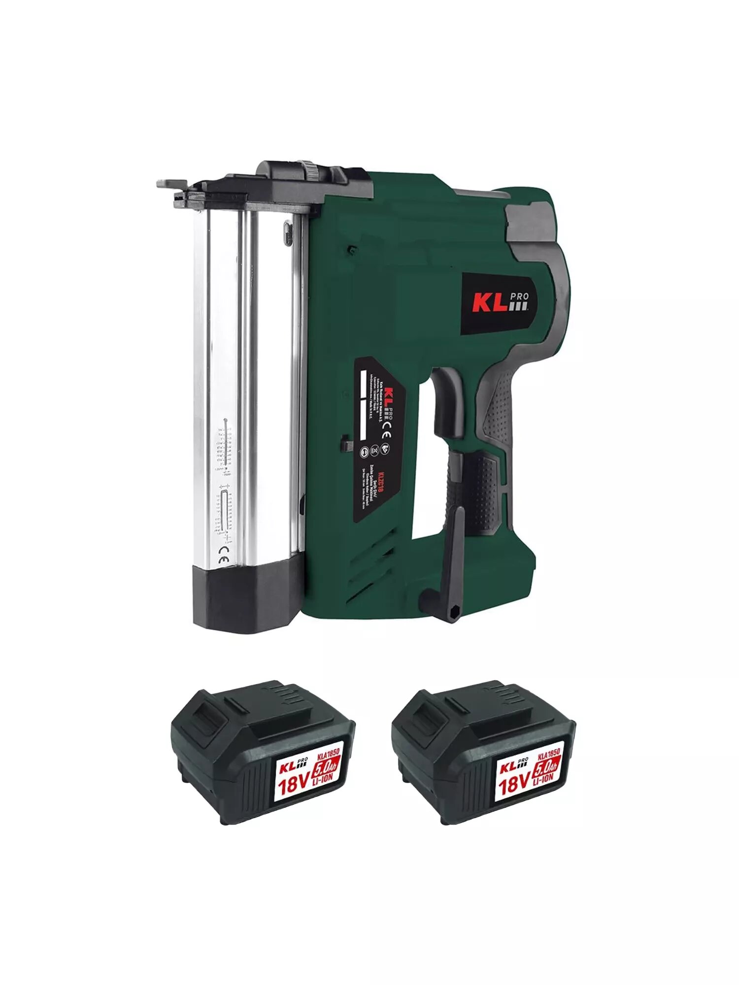 Профессиональный степлер/нейлер аккумуляторный KLPRO KLZC18-50 (18В Li-ion-2шт 5.0Ач ЗУ-45А)