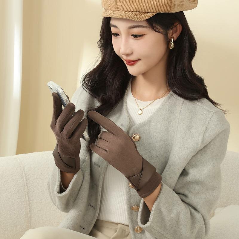 Перчатки  для девочек и женщин, размер OneSize, 00109 черный/желтый/серый — фото 1